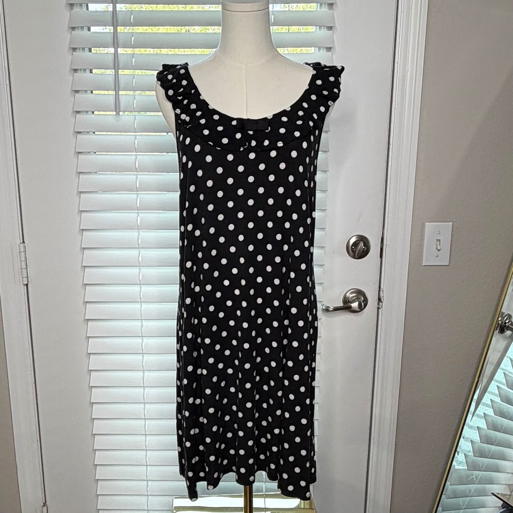 Kate Spade Dream A Little Dream Chemise S Polka Dot Ruffle Bow Nightgown Dress - Picture 2 of 15